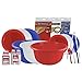 Party Essentials Hard Plastic Cutlery Combo Pack Available in 15 Colors, Red, White and Blue, 68 Place Settings