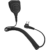 PZYPYM 2 Pin Walkie Talkie Shoulder Mic with 3.5mm Jack Two Way Radio Speaker Microphone Police Duty Handsfree Mics for Motorola rmm2050 rdm2070d rdu4100 rdu4160d(IP65 Waterproof) (Black)