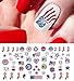 4th of July I Love America Nail Art Waterslide Decals Set #1 - Great for Memorial Day! - Salon Quality!
