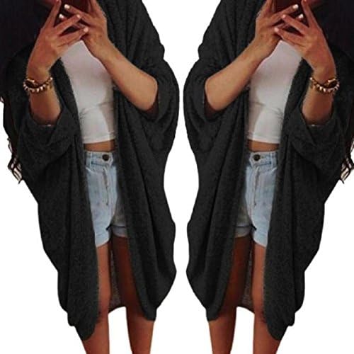 Lightweight Jackets, RIUDA Womens Lady Casual Knit Sleeve Sweater Coat Cardigan Jacket (XXL, Black)