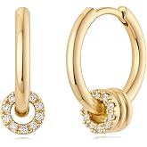 MYEARS Women Hoop Earrings Gold Huggie 14K Gold Plated Small Simple Hypoallergenic Everyday Jewelry