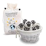 Friendsheep Organic Eco Wool Dryer Balls - 6 Pack - 100% Handmade, Fair Trade, Organic, No Lint - Premium Quality