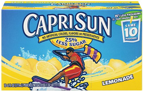 CAPRI SUN JUICE DRINK, LEMONADE, 10-COUNT, 6-OUNCE POUCHES (PACK OF 4)