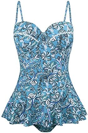 AnniBlue Womens Retro Vintage Push Up Swimsuit Swimwear One Piece Monokini