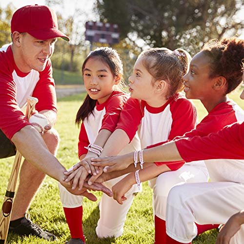 image for Norme 12 Packs Baseball Hair Accessories, Girls Baseball Hair Ties No 