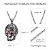 Unisex Gothic Skull Pendant Necklace, Stainless Steel Skeleton Pendant Chain Necklace with Red Gem Eyes 26inches for Men Women Jewelry Black