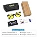 Cyxus Anti Blue Light Filter [Sleep Better] UV Block Radiation Eyestrain Reading Safety Glasses Square Computer Eyewear Vintage Classic Frame/Yellow 49mm Lens, Unisex(Men/Women) (Black)