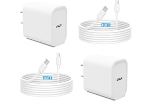 YYDBS iPhone 14 13 Fast Charger [MFi Certified] 2 Pack 20W PD USB C Wall Charger Adapter with 2 Pack 10FT Long Type C to Lightning Cable for iPhone 14 13 12 11 Pro Max XR XS X, More