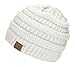 Gravity Threads Knit Soft Stretch Beanie Cap, Silver/White