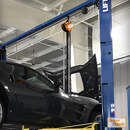 SuperHandy Manual Chain Hoist Come Along 1/4 Ton 550Lbs Capacity 5' Foot Lift 2 Heavy Duty Hooks Commercial Grade Steel Construction Building Garages Warehouse Automotive Machinery - Image 7