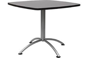 Iceberg CafeWorks Square Cafe Table, Indoor/Outdoor, Commercial Grade, Graphite Granite and Silver, 36” W x 36” L x 30”
