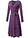 JayJay Women Casual Caged Neck Long Sleeve Knit Sweater Faux Wrap Dress with Bow Belt