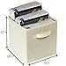 Foldable Cloth Storage Cubes 6-Pack By Deneve - Best Fabric Basket Bins Shelves - Beige Home Decorative Shelf Cubby Containers Drawer Replacements
