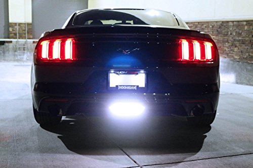 iJDMTOY (1) 28-SMD Red/White LED Bulbs For 2015-up Ford Mustang, 2011-2014 Chevy Volt As Rear Fog Light, Backup Reverse Light