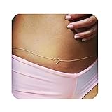 Geerier Simple Beach Bikini Belly Waist Chain Belt Charm Heart Gold Color