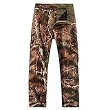 Eglemall Men's Military Tactical Hunting Pants Fleece Lined Softshell Trousers