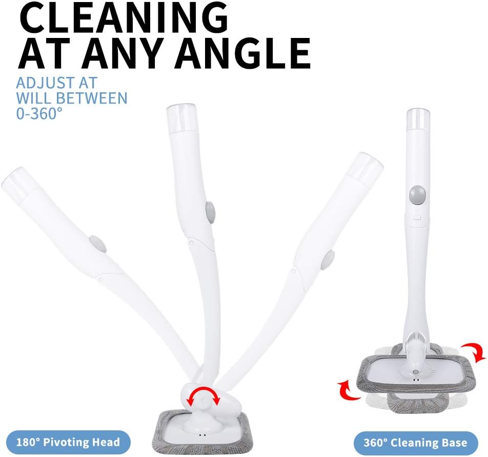 eFuncar Windshield Cleaner Glass Cleaning Tool - Foldable Auto Window Glass Cleaner Car Windshield Washer Cleaning Kit Interior with Built-in Sprayer and 6Pcs Microfiber Bonnets(Dry, Wet & Deep Clean): Automotive