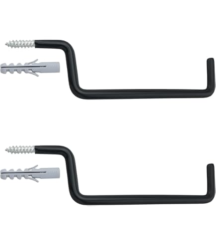 ZZLZX 2PCS Black Heavy Duty Storage Hooks 2 Expansion Tubes Tool