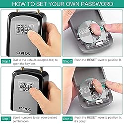 ORIA Key Lock Box, 4 Digit Combination Lock Box Key