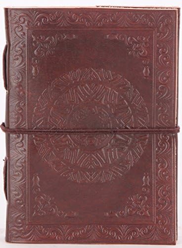 INDIARY Embossed Celtic Ring 6x4 in Genuine Leather Handmade Paper Luxury Notebook