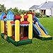 Costzon Inflatable Bounce House, Mighty Castle Bouncer with Long Slide, Climbing Wall, Jumping Area, Basketball Rim, Including Oxford Carry Bag, Repairing Kit, Stakes (with Blower)