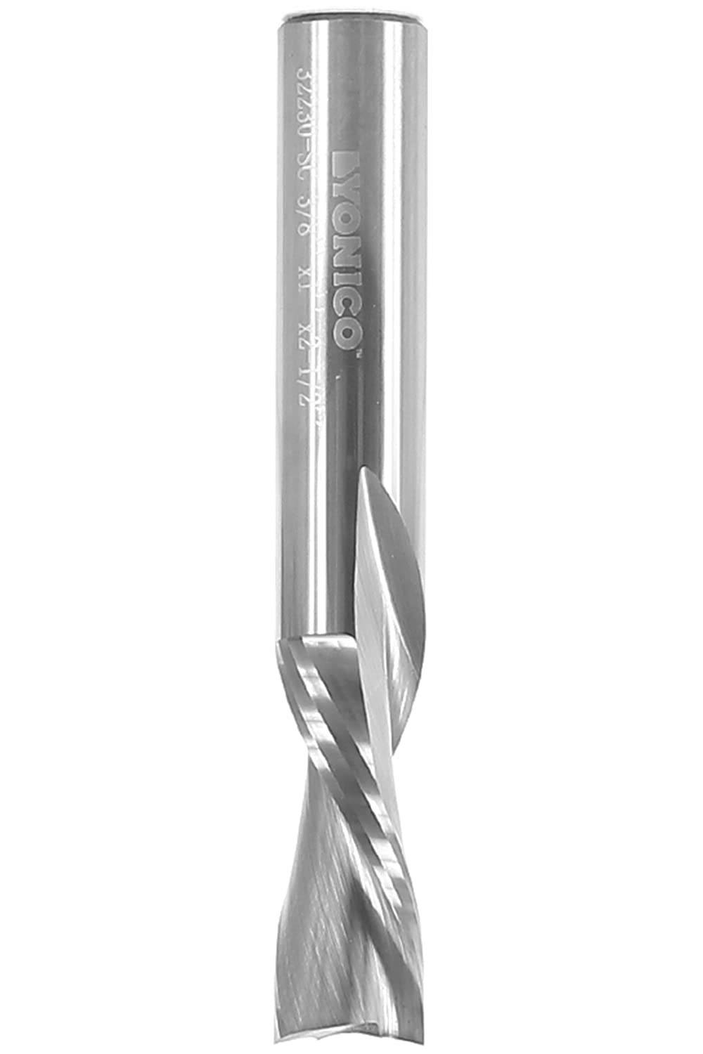 Yonico 32230-SC - Downcut Spiral End Mill CNC Router Bit, Diameter: 3/8", Cutting Height: 1", Flutes: 2-3/8" Shank