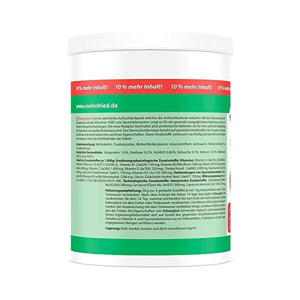 Röhnfried Kükenglück - Preparato per Allevamento (550 g), mangime per Pulcini con vitamine in Polvere, mangime per Pollo… Röhnfried Röhnfried Kükenglück - Preparato per Allevamento (550 g), mangime per Pulcini con vitamine in Polvere, mangime per Pollo…