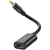 USB-C to DC Barrel Charger Adapter for PSP 1000 2000 3000,Plug and Play | Extended Barrel Tip Supports Charging with Protective Case On, Compatible with USB-A to C &amp; USB-C to C Charging Cables