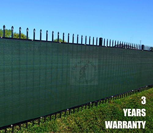 Old Ape 6' x 50' 3rd Green Fence Screen Privacy Screen w/ Brass Grommets with Nylon Cable Ties（3 Years Warranty）