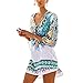 Womens Cover up Bohemia Tassel Swimsuit Beachwear Bikini Dress,Free Size,Blue