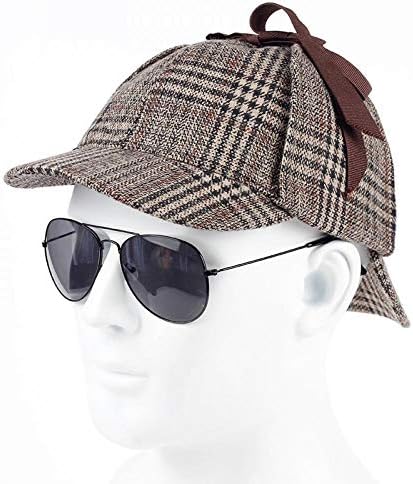 2019 New Cotton Cosplay Cap Detective Sherlock Holmes Deerstalker Hat Gray Cups Gray