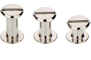 OVENOT 75 Sets Screw Post Metal Chicago Screws Binding Screw Leather Screw Nail Rivet Button Solid Belt Tack Screw (Silvery 1/4 5/16 3/8 Inches)