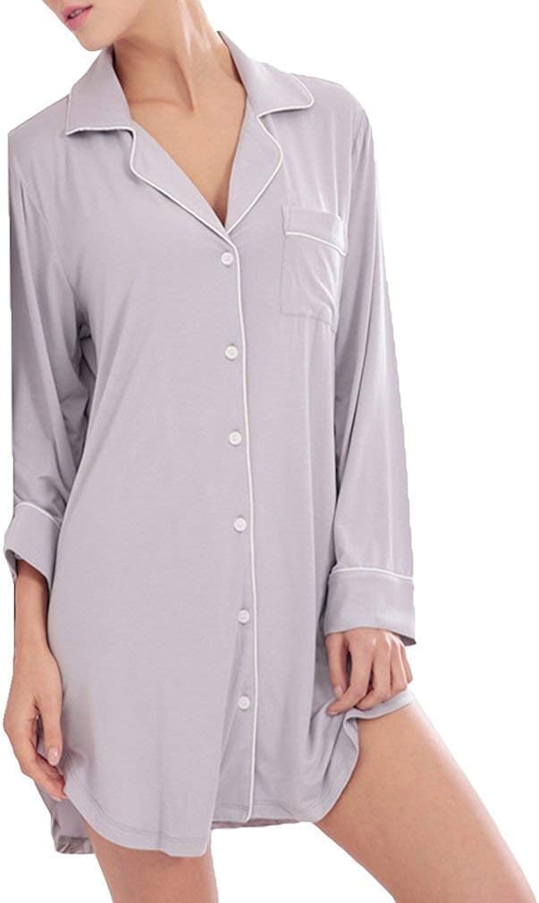 POKWAI Camicia Da Notte Caraco Senza Maniche Da Donna - Morbida - Foto 3