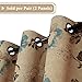 H.VERSAILTEX Blackout Curtains for Bedroom/Living Room Thermal Insulated Printed Curtain Drapes 96 Inches Long Energy Efficient Room Darkening Curtains Pair (2 Panels), Vintage Floral Brown & Blue
