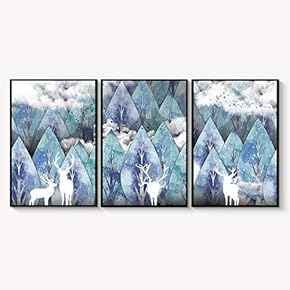 Framed Canvas Wall Art for Living Room, Bedroom Abstract Landscape Dream Place Canvas Prints for Home Decoration Ready to Hanging - 16"x24"x3 Panels