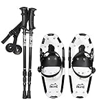 ALPS Light Weight Snowshoes for Kids, Boys & Girls & Pair Retractable Anti Shock snowshoes pole