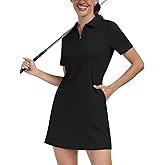 Soneven Womens Tennis Dress Sleeveless Golf Dresses with Shorts and Pockets Ruffle Sleeve Workout Athletic Dresses