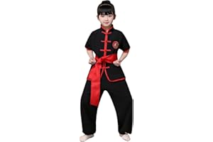 YEMYIQZ Kids Kung Fu Clothing Traditional Tai Chi Uniforms for Boys Girls Chinese Martial Art Wing Chun Long Sleeve Tang Suit