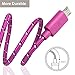 Micro USB Cable, Eversame 10-Pack 6Ft 2M Nylon Braided USB 2.0 A Male to Micro B Data Sync & Charger Cord-Black White Pink Hot Pink Green Dark Green Orange Blue Red