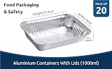Rollay 20 Pack Aluminium Foil Trays with Lids 1000ml for Baking & Storage view 3