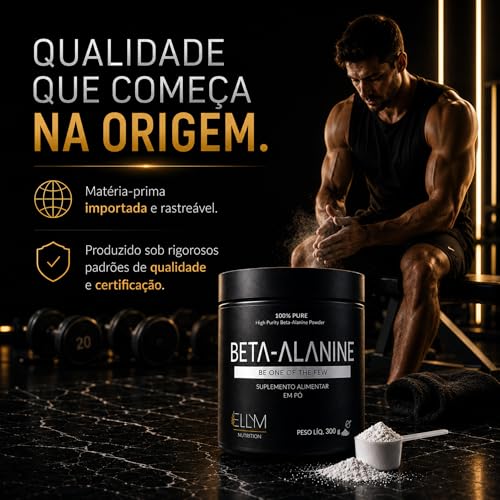 Beta Alanina Pura 300g ELLYM NUTRITION Performance Para Treino e Recuperação Muscular Pós Treino