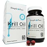 Simple + Pure KRILL OIL Most Natural and Potent Source | 60 Softgels of 500mg
