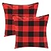 Jartinle 4 Pack Farmhouse Soft Cotton Red Black Buffalo Check Plaids Throw Pillow Cases Decorative Family Indoor or Outdoor Cushion Cover 18x18 inch