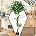 Goplus 5.5FT Ficus Silk Leaf Artificial Tree, Potted Fake Tree w/Green Leaves and Natural Trunk, Maintenance Free, Tall Faux Plant for Indoor Outdoor Decoration