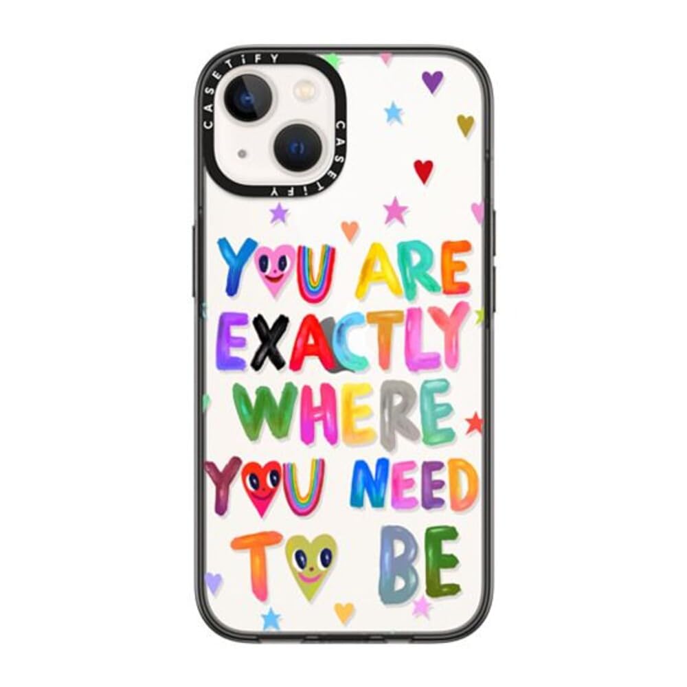 CASETiFY Compact iPhone 14 Case [2X Military Grade Drop Tested / 4ft Drop Protection] - You are exactly - Clear Black — image 1