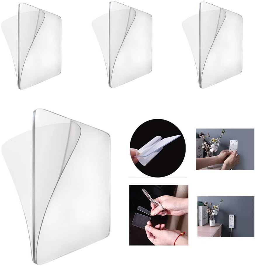 Double Sided Adhesive Tape Sticky Adhesive Clear Heavy Duty Glue Sheet Waterproof V/H/B Acrylic Super Strong Mounting Tape for Hooks Hangers Suction Cup (5PCS