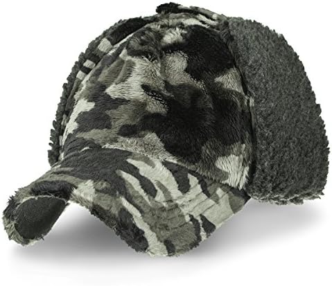 Howels Camo/Solid Velboa Baseball Cap Ear Flaps Military Adjustable Trucker Hat, Camouflage