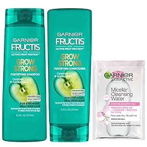 Garnier Haircare Fructis Shampoo and Conditioner Kit for Stronger Healthier Shinier Hair 12.5 Fl Oz Ea With Micellar…