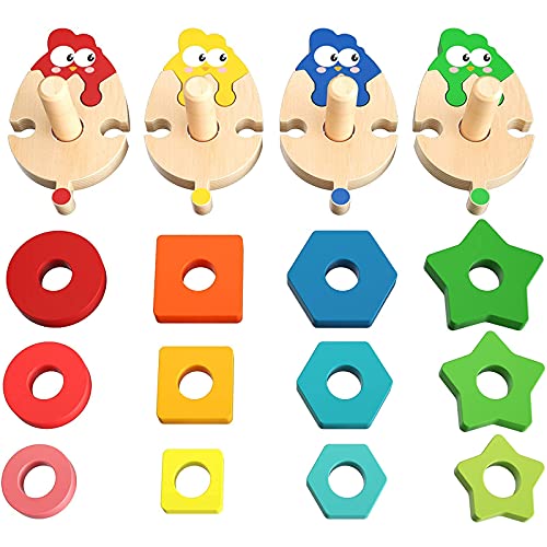 Wooden Stacking Toys for Toddlers Montessori Educational Toys Shape