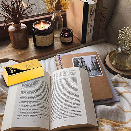 Gold Bullion Door Stopper, Fake Gold Bar Paperweight Shiny Gold Door Stop Heavy Duty Door Wedge for Home Office - Thumbnail 6
